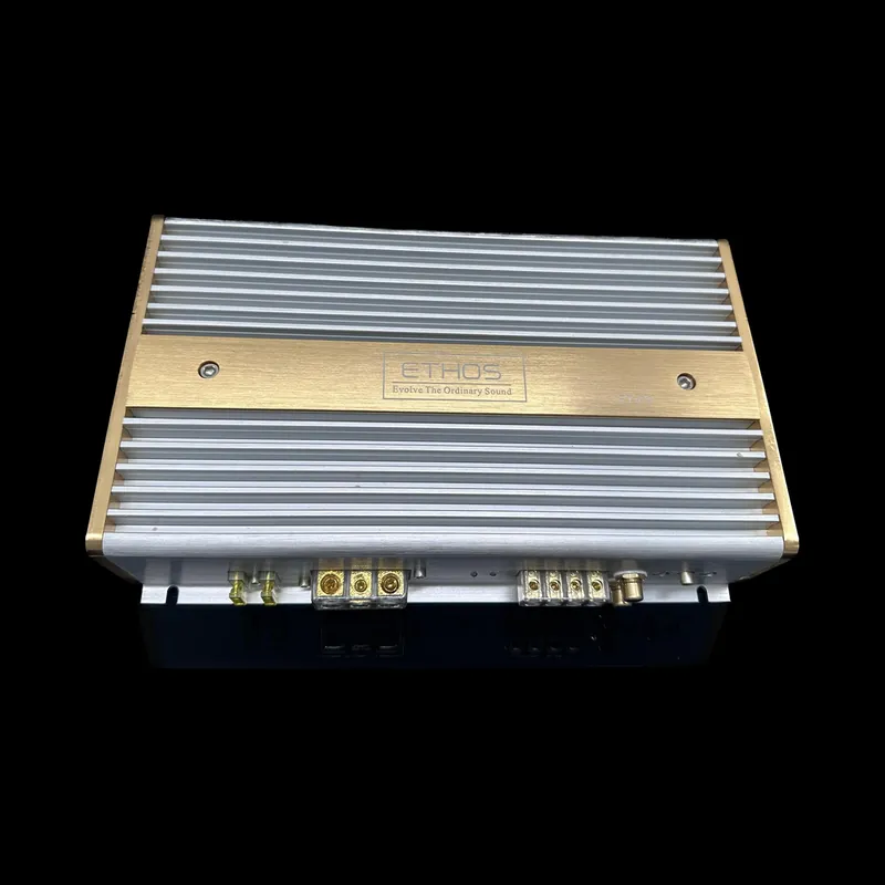ETHOS ET Series Class AB amplifier with gold anodised heatsink
